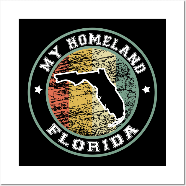 Homeland Florida state USA vintage Wall Art by LiquidLine